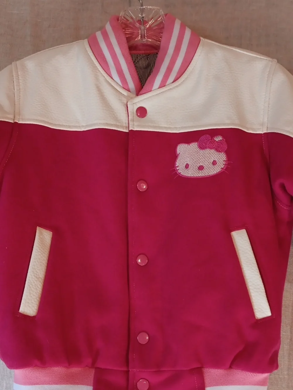 Hello Kitty Varsity Jacket.  Size 10/12?? **See Measurements